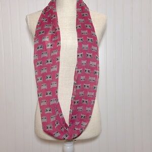 Polyester scarf gray cat print